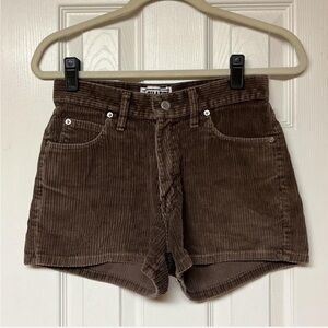 🤎 Vintage Corduroy Women Shorts High Rise Mid Rise Cotton Shorts Brown Corduroy